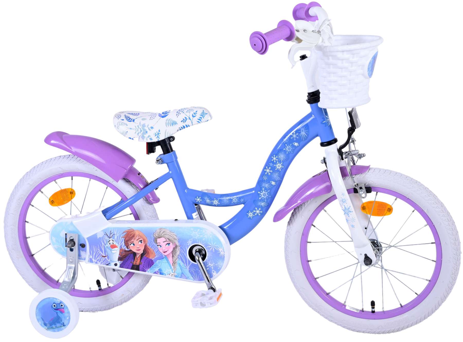 Kinderfahrrad Disney Frozen 2 für Mädchen 16 Zoll Kinderrad Blau/Lila