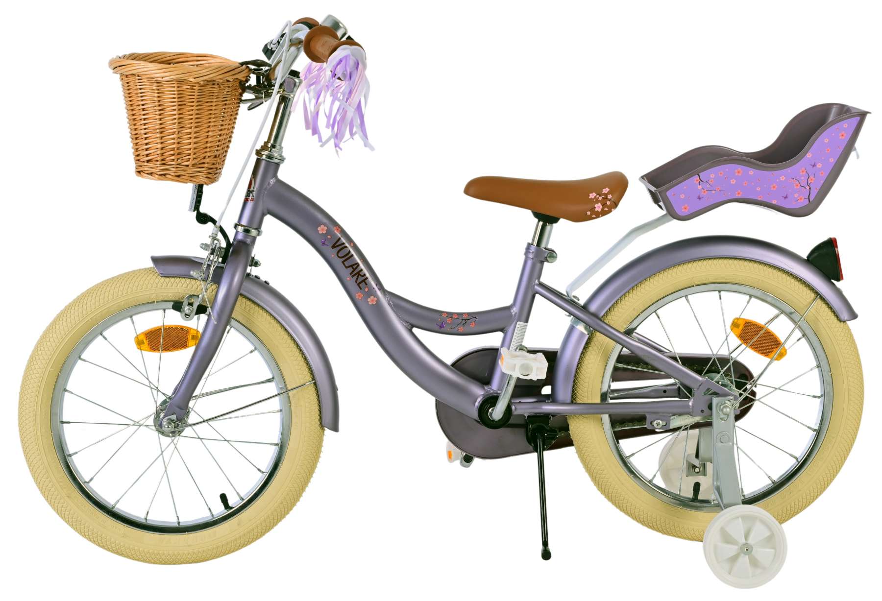 Kinderfahrrad Blossom für Mädchen Fahrrad 16 Zoll Kinderrad in Lila