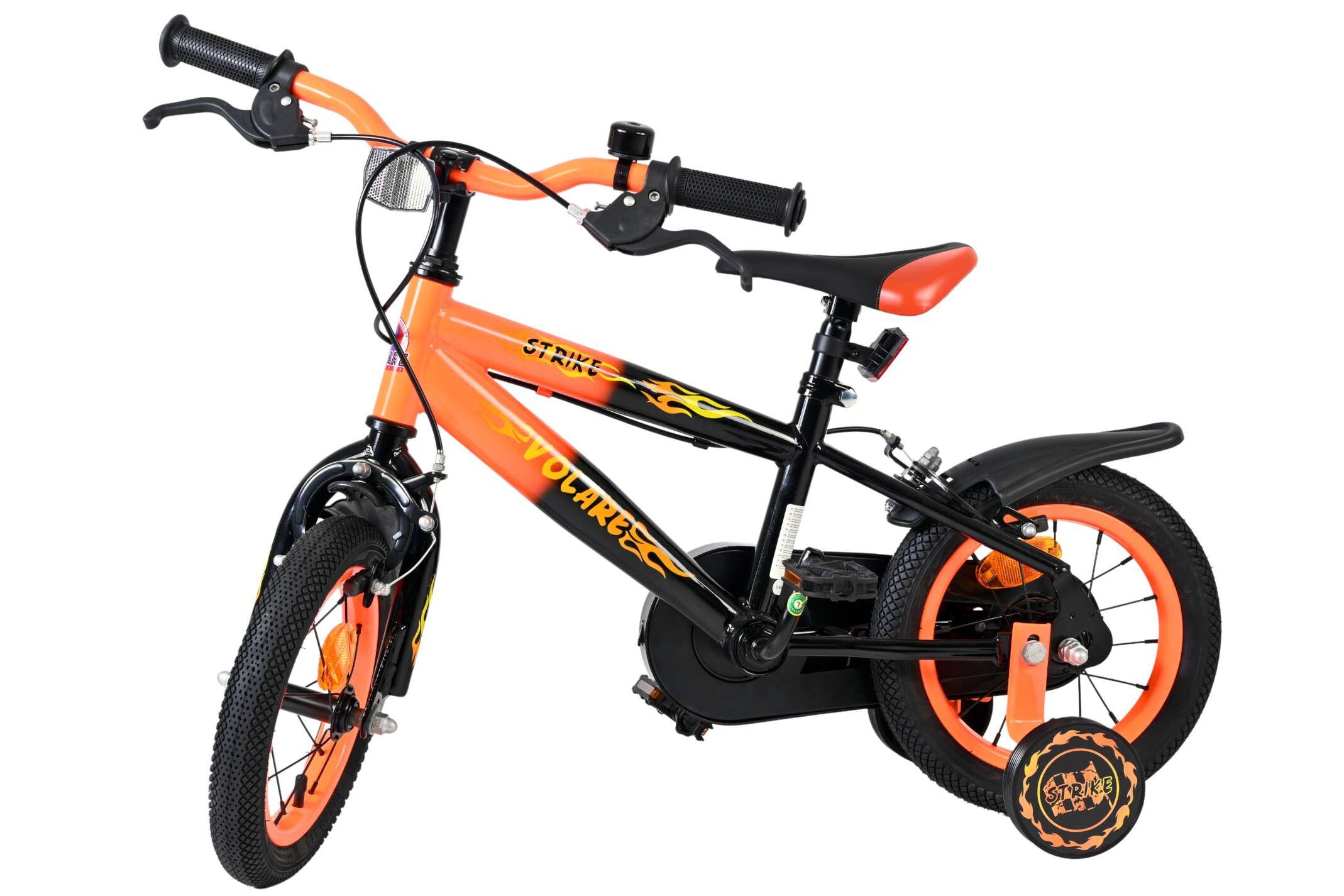 Volare Kinderfahrrad Strike für Jungen 12 Zoll Kinderrad in Orange, Zwei Handbremsen Volare Kinderfahrrad Strike für Jungen 12 Zoll Kinderrad in Orange, Zwei Handbremsen