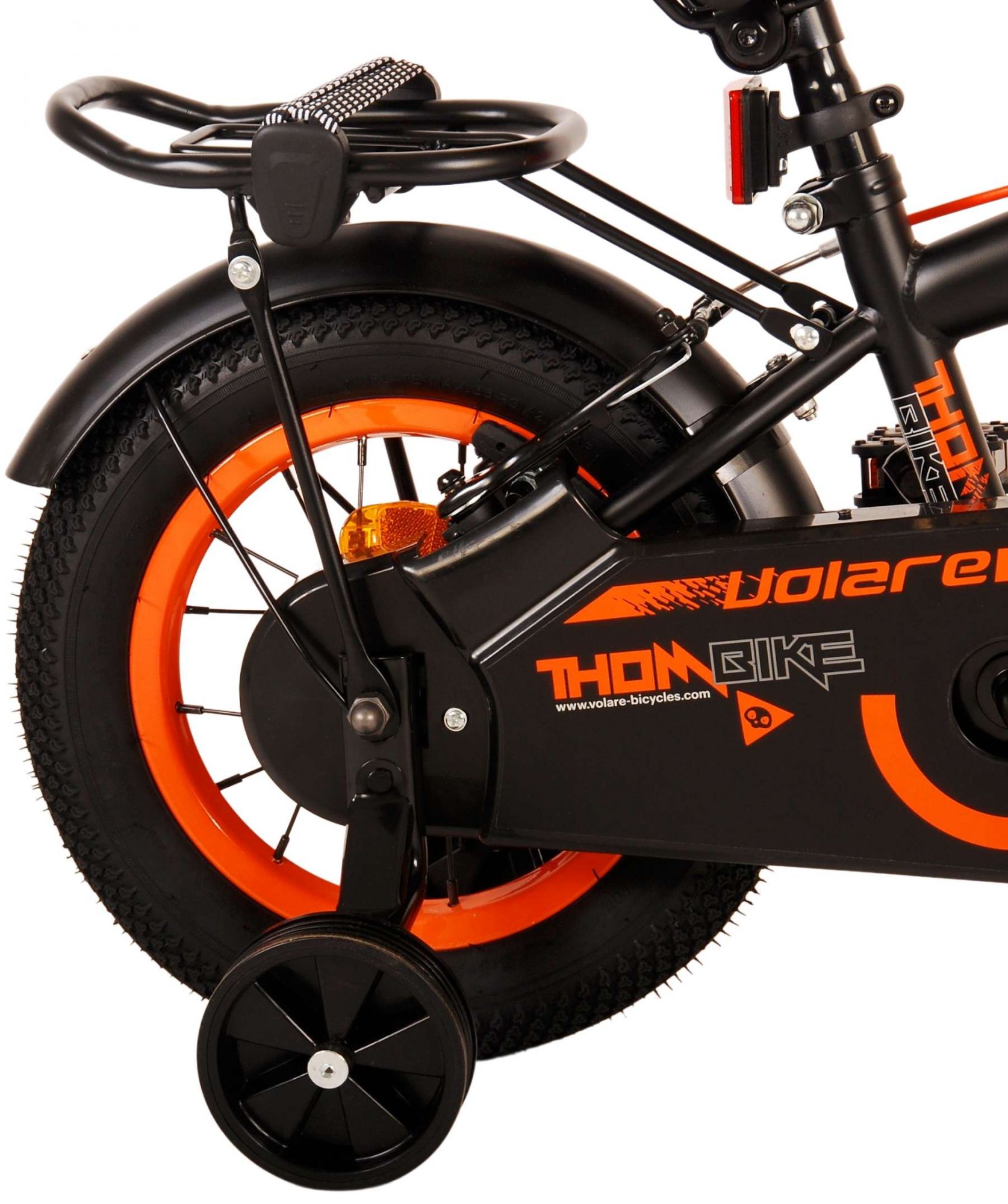 Kinderfahrrad Thombike für Jungen 12 Zoll Kinderrad in Schwarz Orange