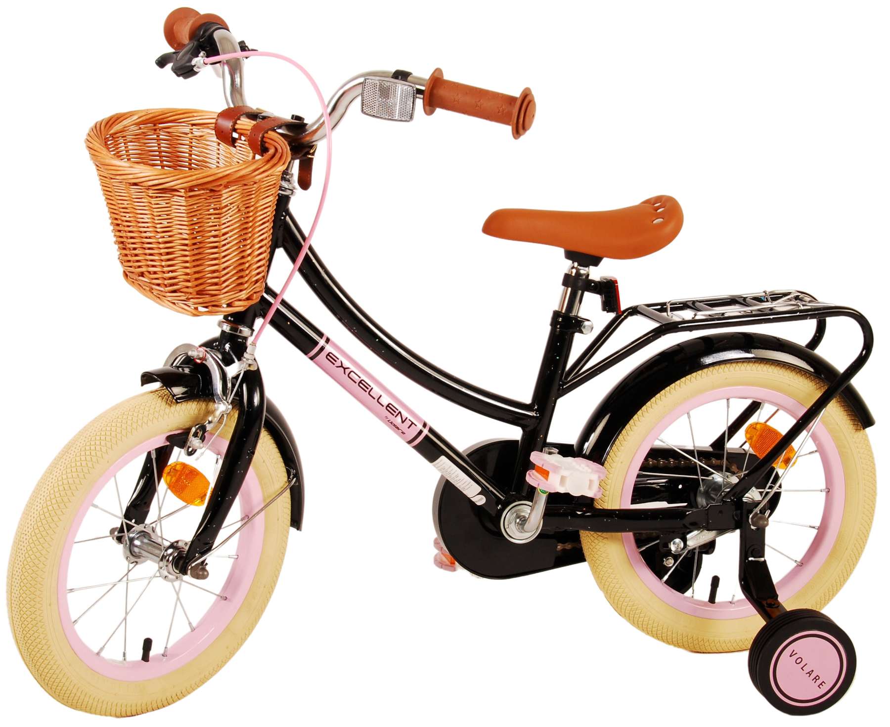 Kinderfahrrad Excellent für Mädchen 14 Zoll Kinderrad Schwarz Fahrrad