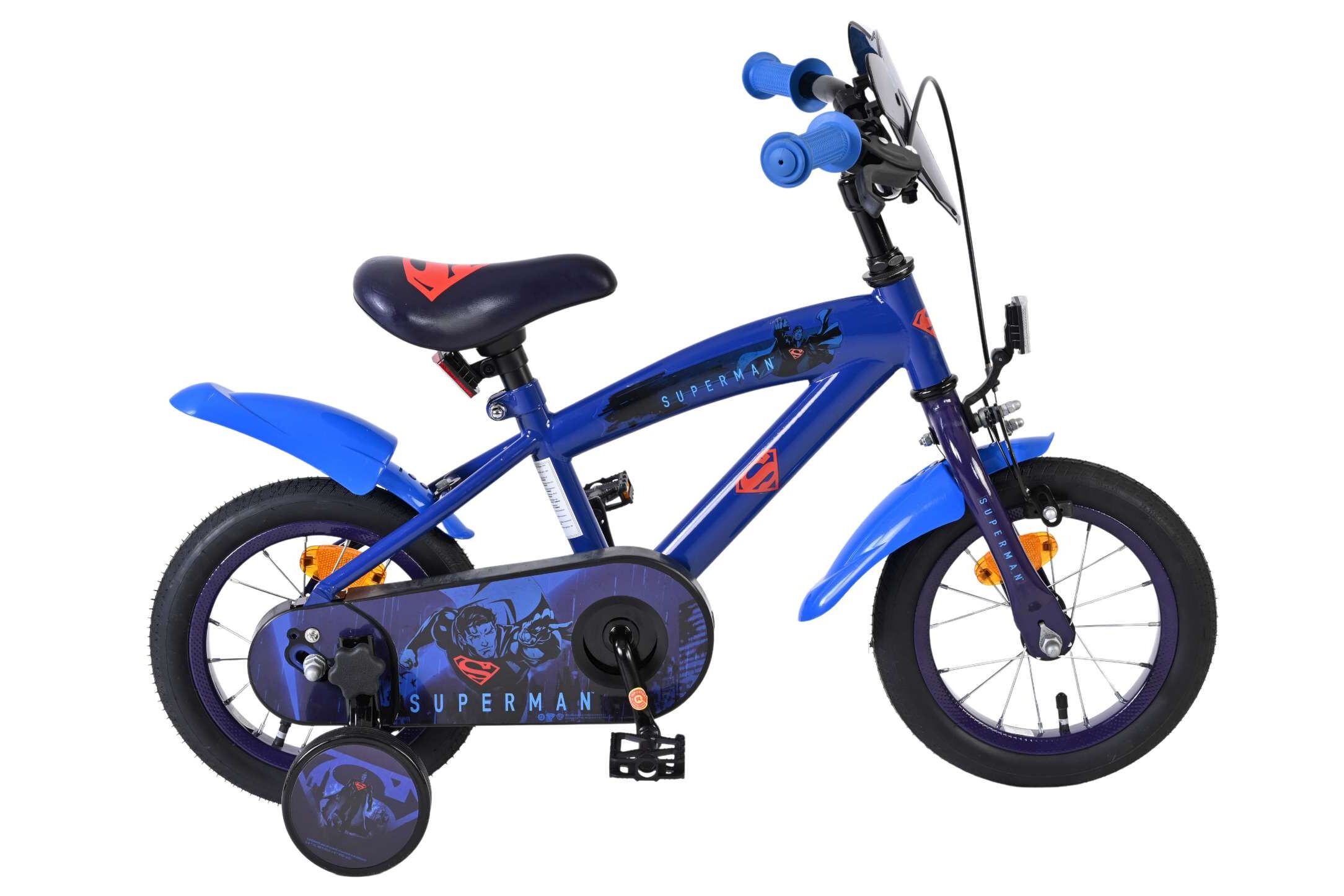 Volare Kinderfahrrad Superman für Jungen 12 Zoll Kinderrad in Blau