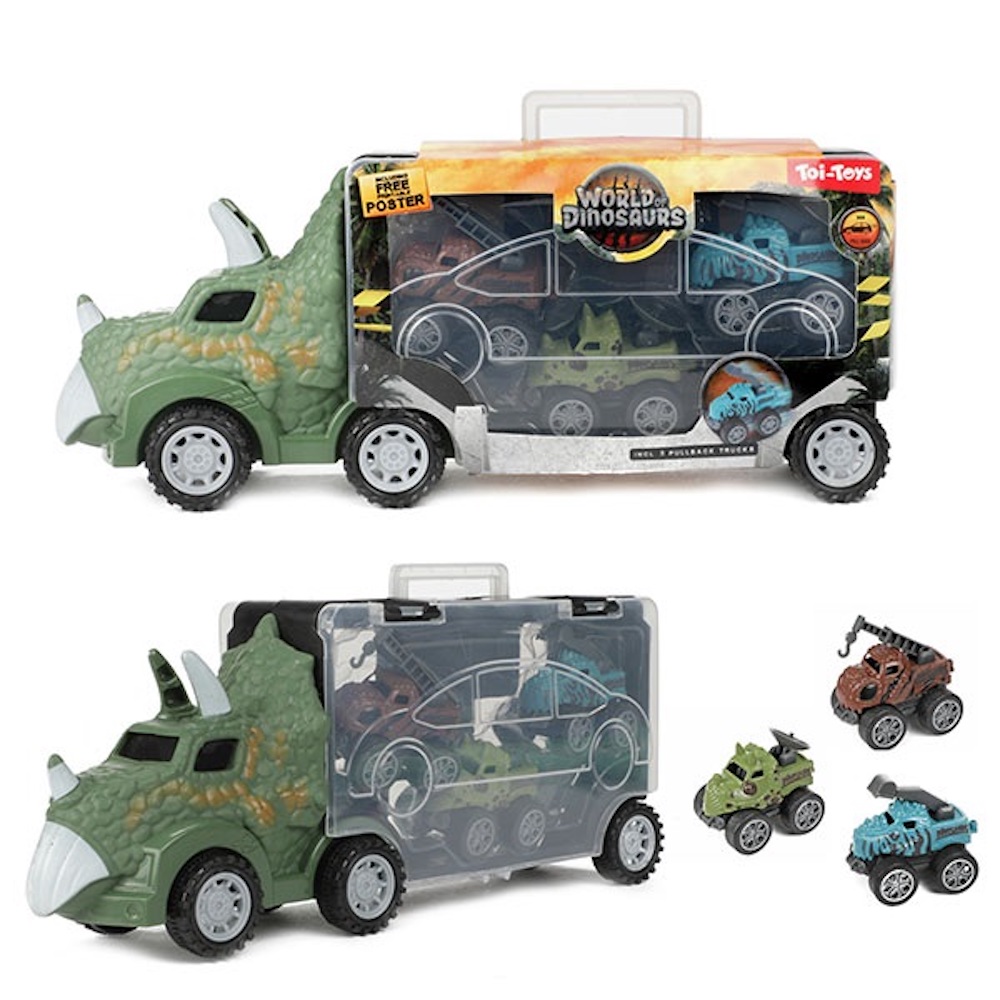 Dinotruck mit 3 Auto und Rückzug Funktion