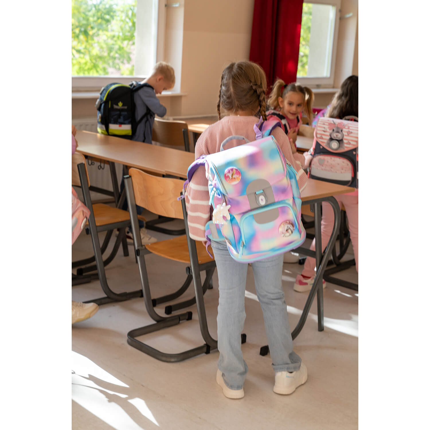 Rucksack Motion ergonomisches Schulranzen Set 5-teilig Rainbow Color