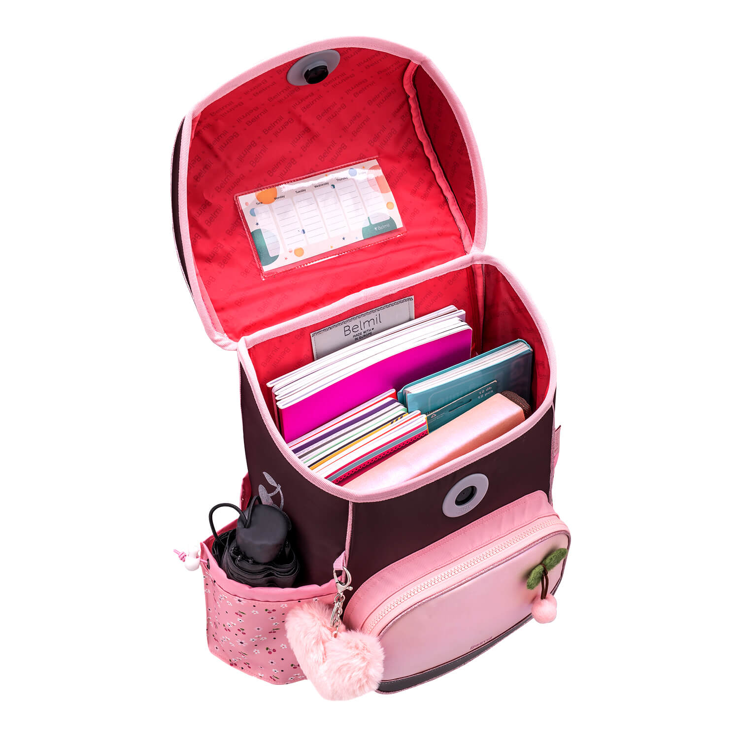 Rucksack Compact Plus Premium Schulranzen Set 4-teilig Cherry Blossom