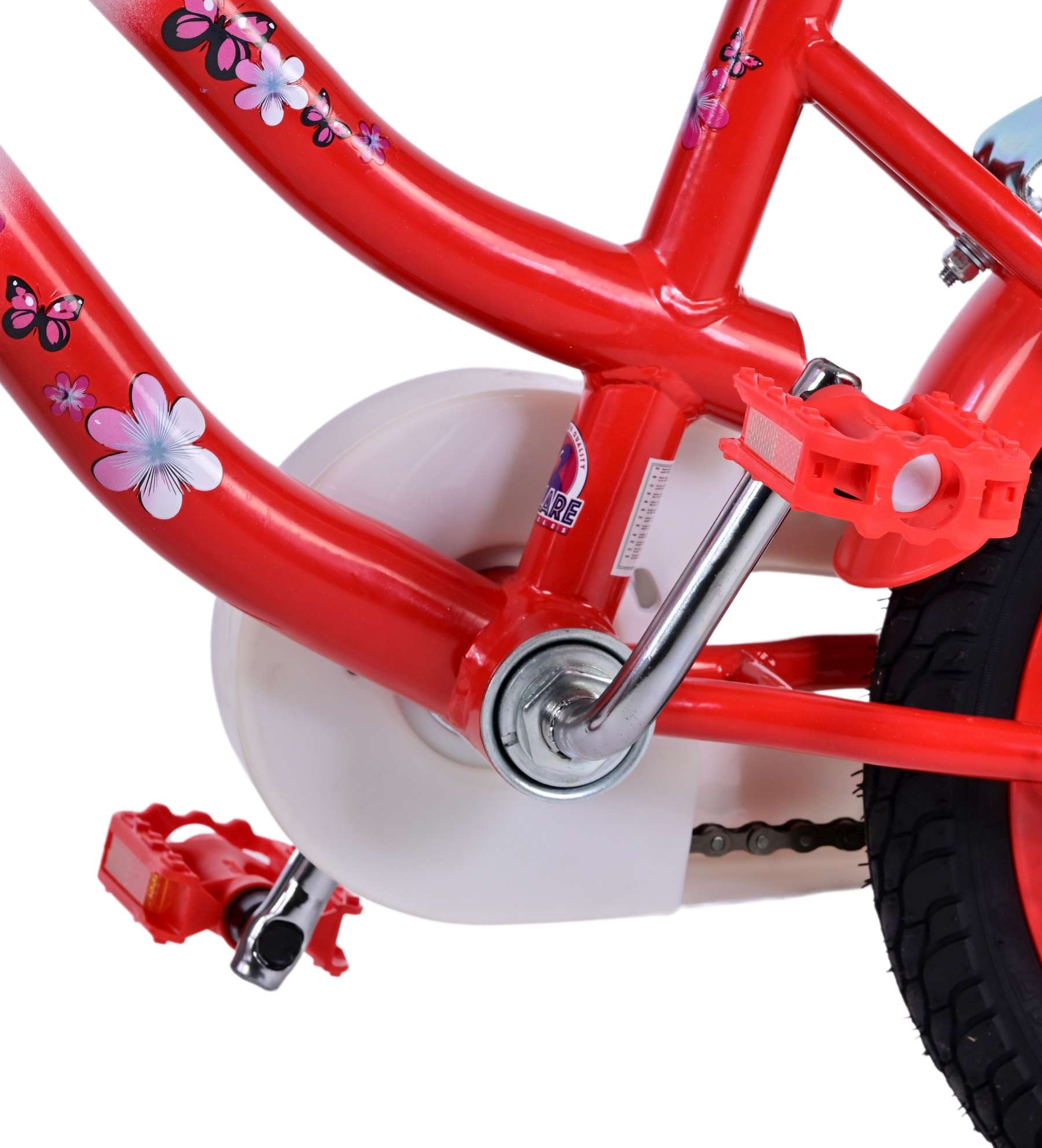 Kinderfahrrad Lovely für Mädchen 14 Zoll Kinderrad in Rot Weiß Fahrrad