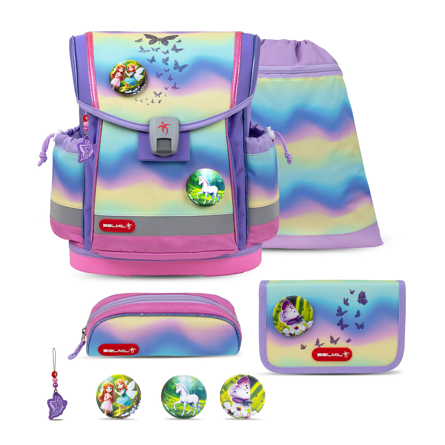 Rucksack Classy Plus ergonomisches Schulranzen-Set 5-t. Rainbow Ombre