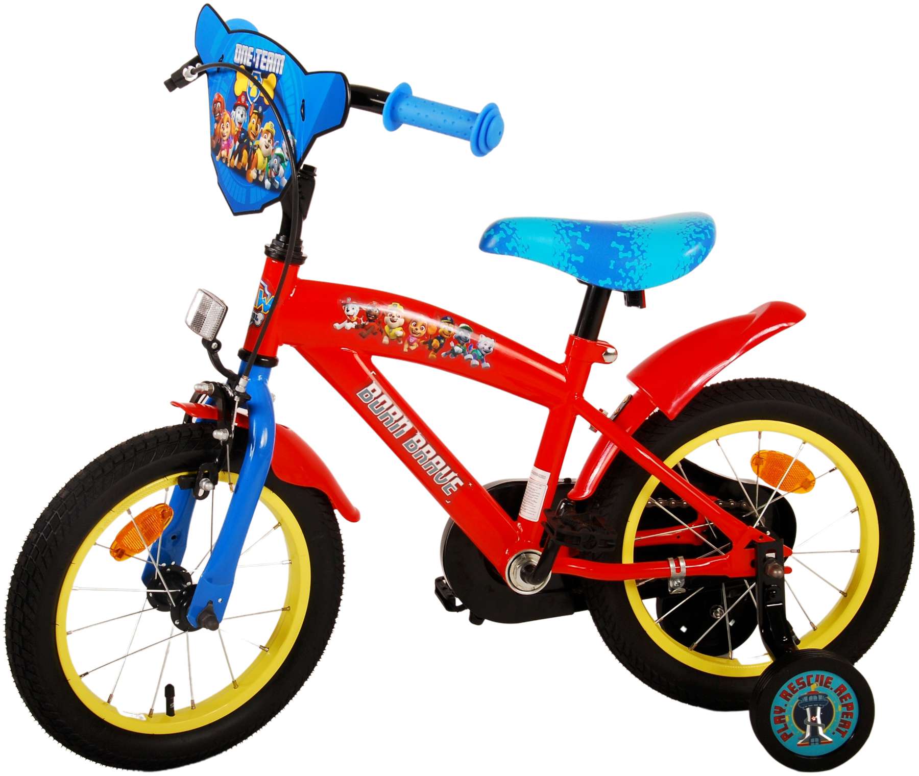 Kinderfahrrad Paw Patrol für Jungen 14 Zoll Kinderrad in Rot/Blau
