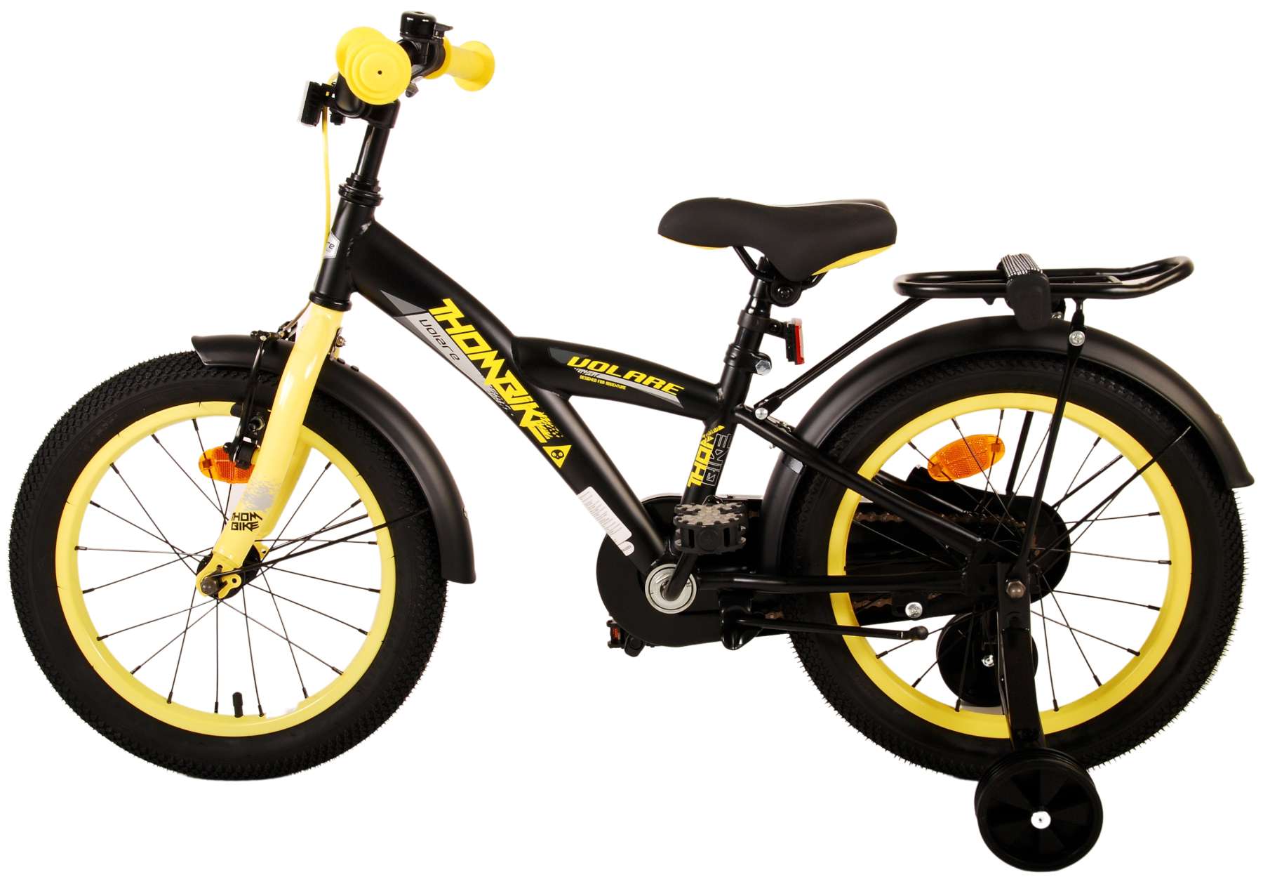 Kinderfahrrad Thombike für Jungen 16 Zoll Kinderrad in Schwarz Gelb