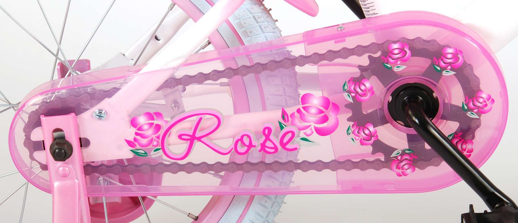 Kinderfahrrad Rose für Mädchen Fahrrad 16 Zoll Kinderrad in Pink/Weiß