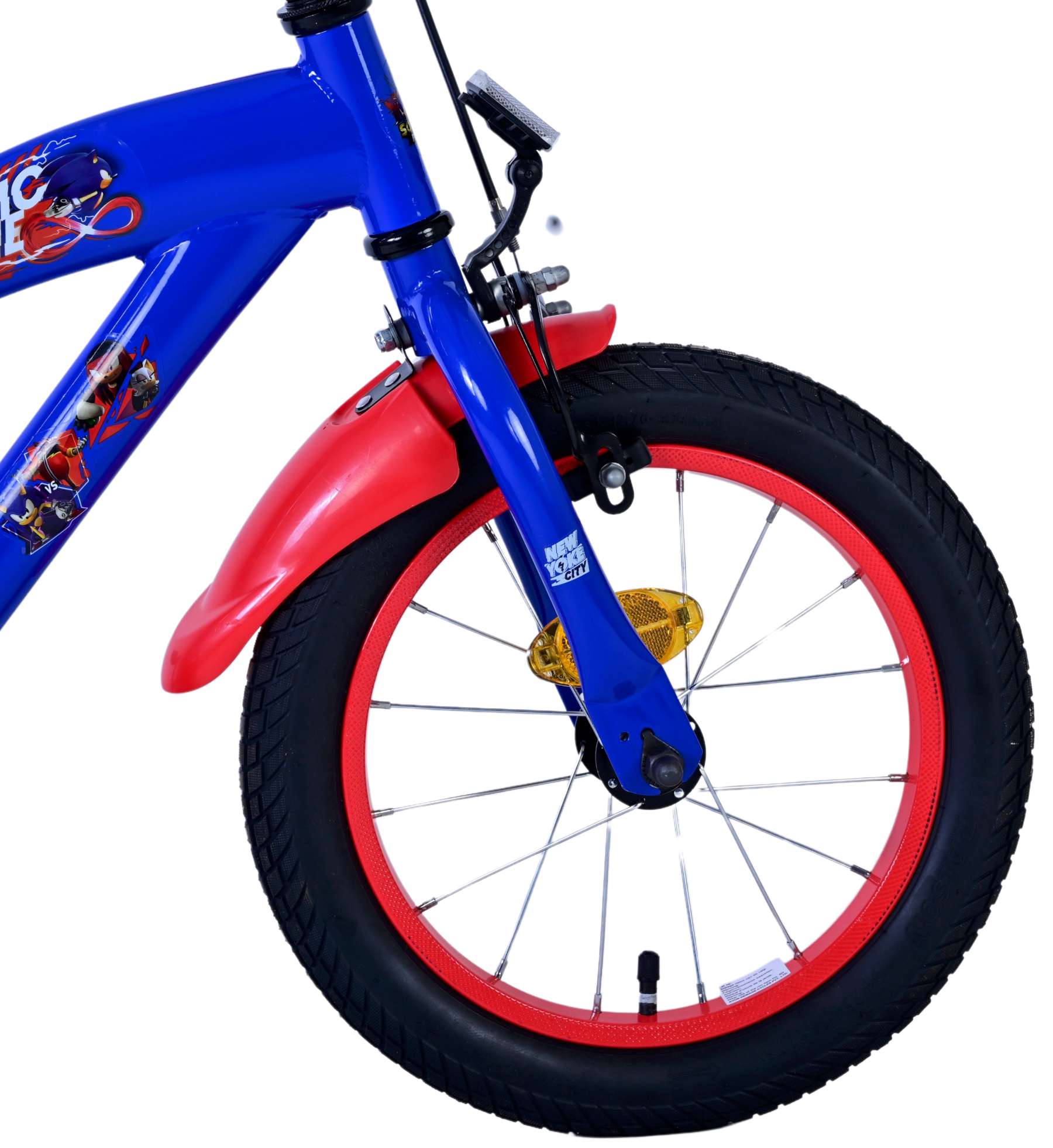 Kinderfahrrad Sonic Prime für Jungen 14 Zoll Kinderrad in Blau Rot