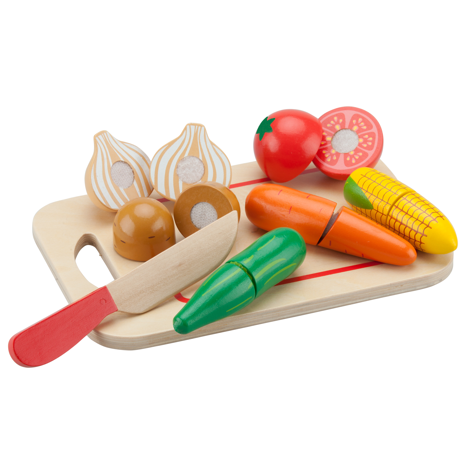 Gemüse schneiden Holzspielzeug mit Holzbrett Kinderküchen-Zubehör