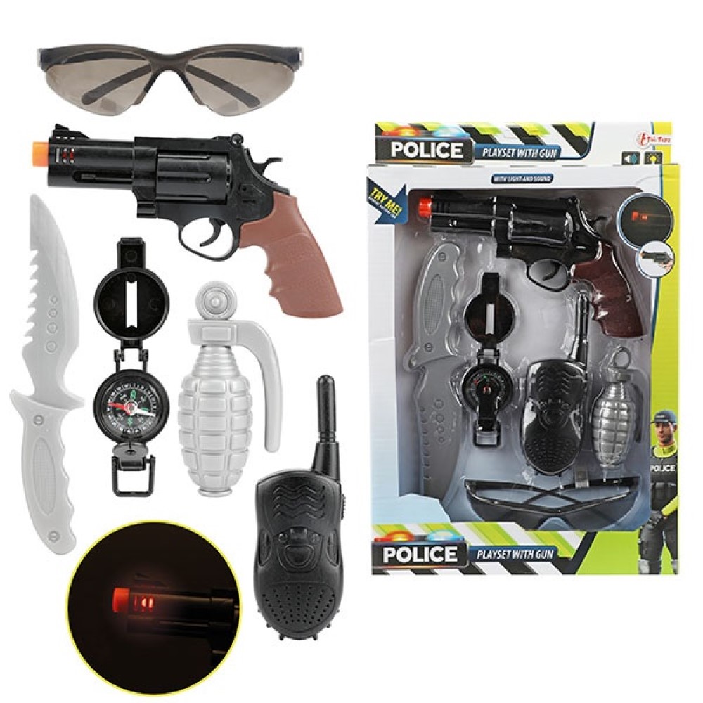 Polizei-Set mit Messer Brille Pistole Polizei-Set mit Messer Brille Pistole
