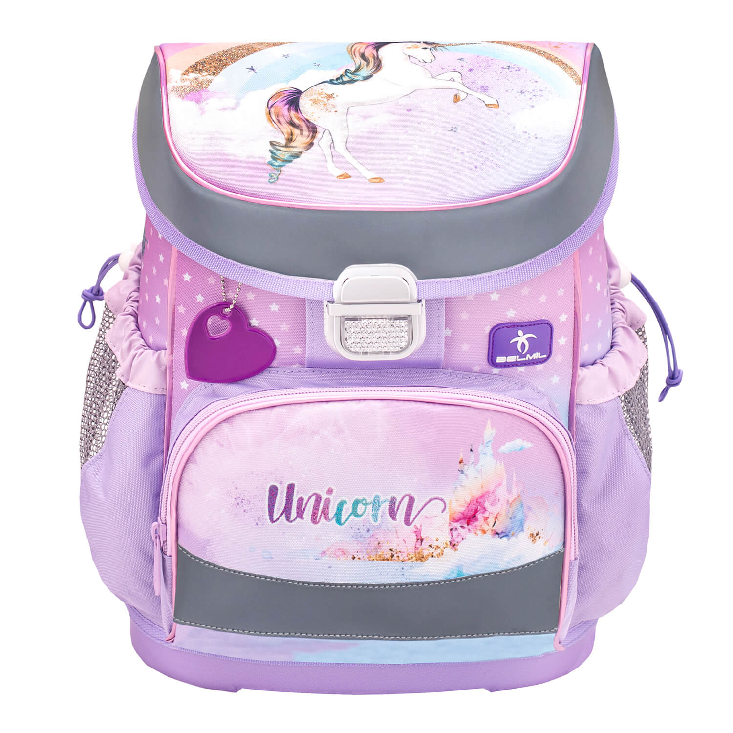 Belmil Mini-Fit ergonomisches Schulranzen-Set 4-teilig "Rainbow Unicorn" mit Brustgurt Belmil Mini-Fit ergonomisches Schulranzen-Set 4-teilig "Rainbow Unicorn" mit Brustgurt