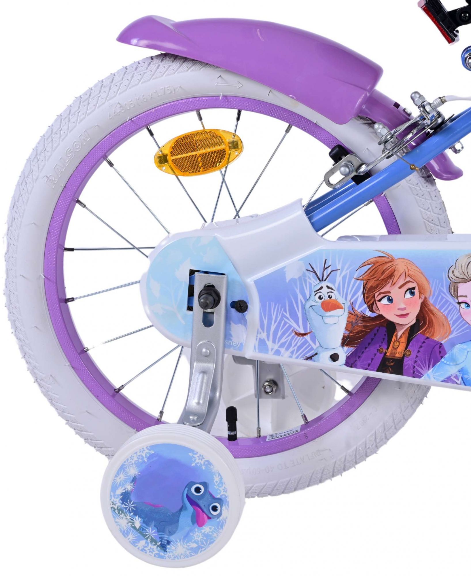 Kinderfahrrad Disney Frozen 2 für Mädchen 16 Zoll Kinderrad Blau/Lila