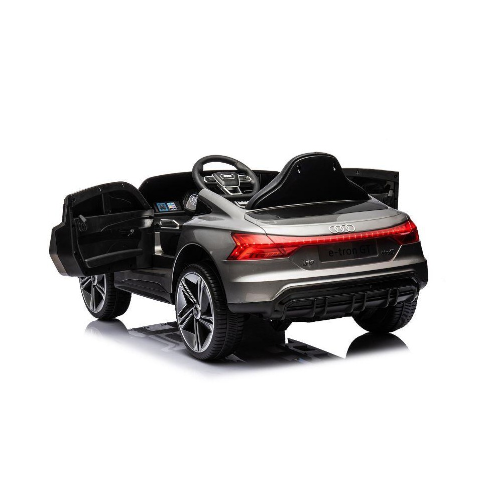 ES-Toys Kinderfahrzeug – Elektro Auto „Audi E-Tron GT“ – lizenziert – 12V7AH Akku und 2 Motoren- 2,4Ghz + MP3 + Leder + EVA – Blau