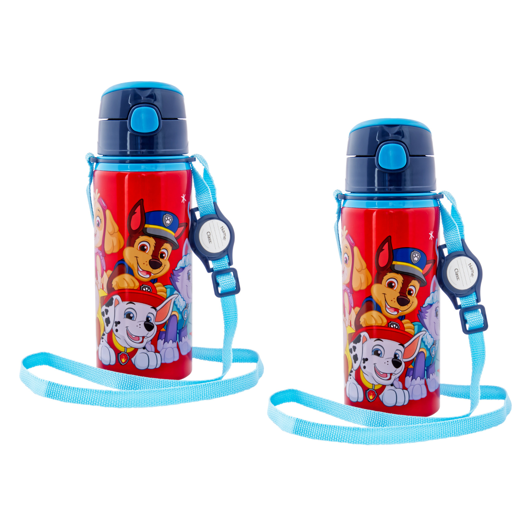 miniHeld Trinkflaschen-Set Paw Patrol 2er-Pack, 2 Kinder Trinkflaschen Aluminium mit Tragegurt