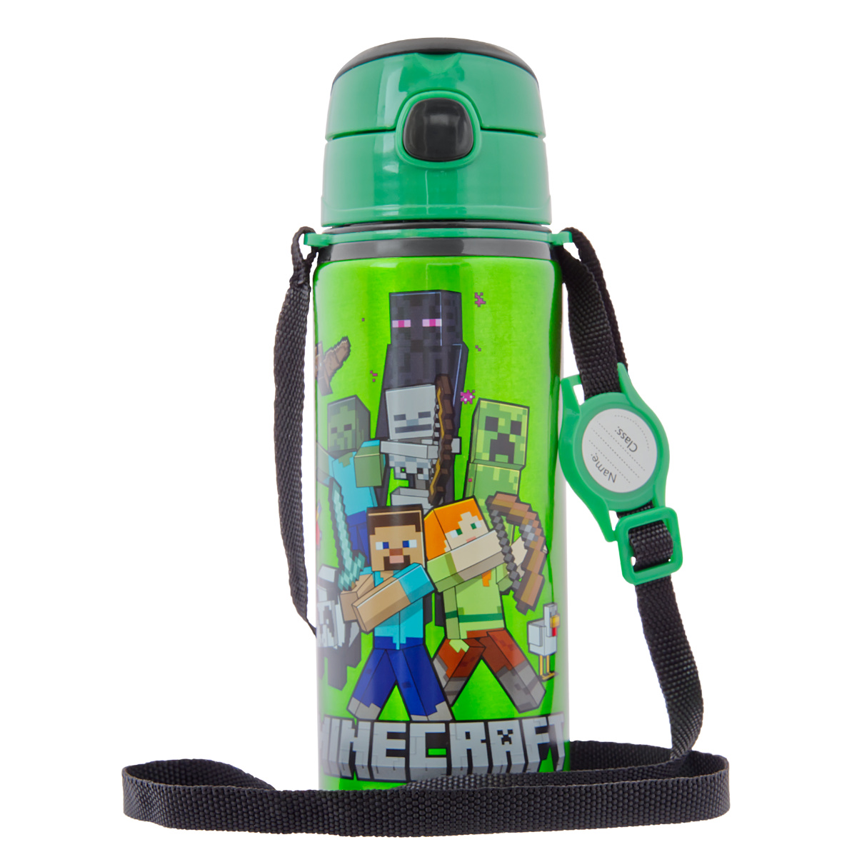 Trinkflasche Minecraft mit Tragegurt Aluminium 600ml Trinkflasche Minecraft mit Tragegurt Aluminium 600ml