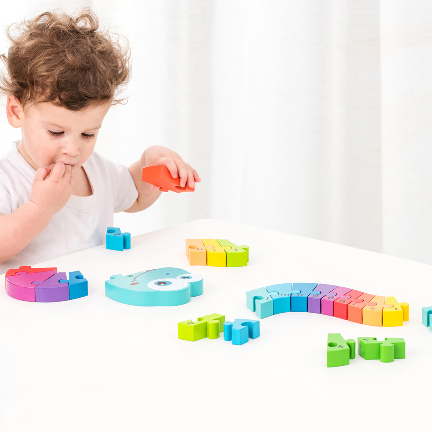 Alphabet Puzzle Schlange Holzspielzeug Kinderspielzeug aus Holz