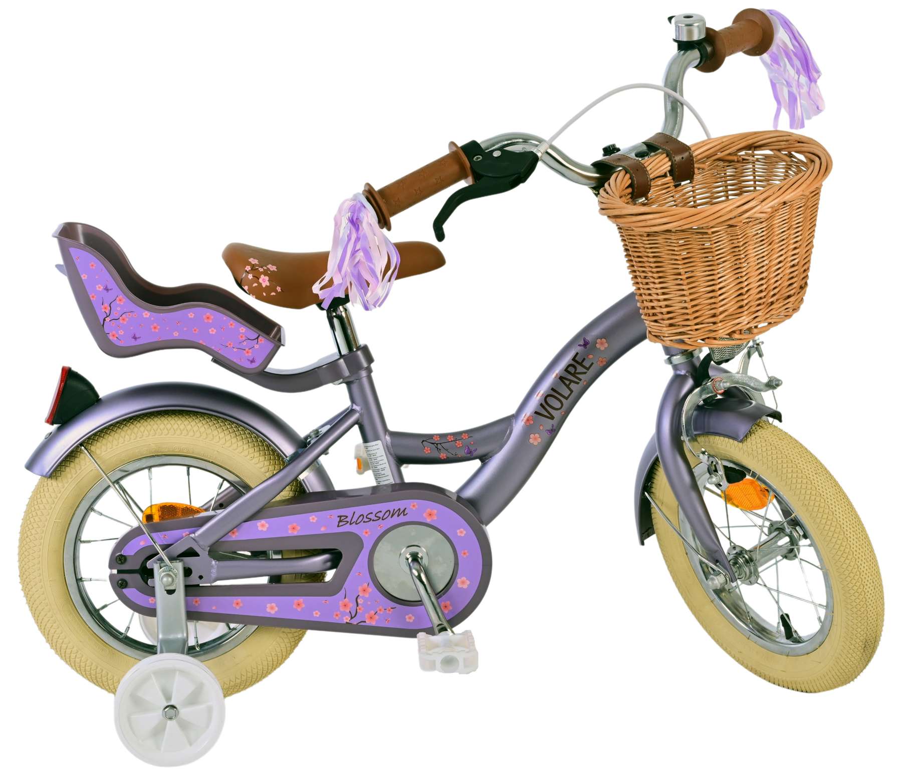 Kinderfahrrad Blossom für Mädchen 12 Zoll Kinderrad in Lila