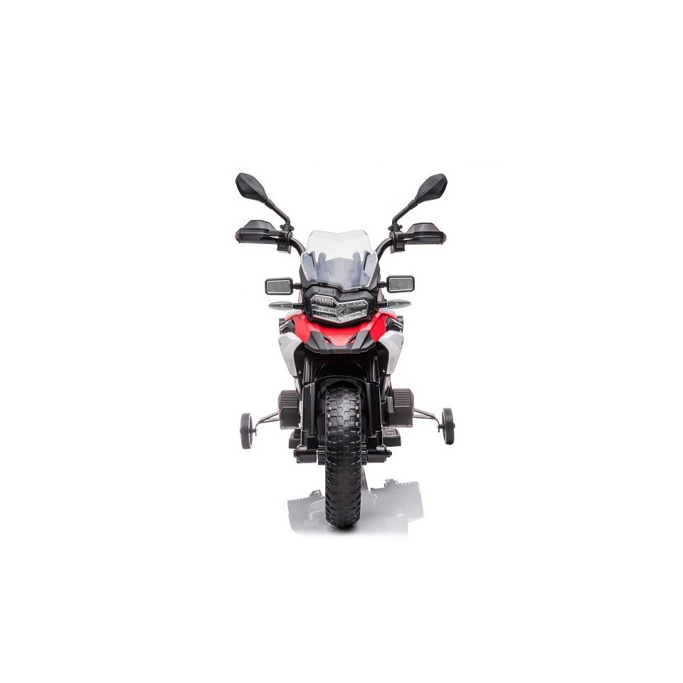 ES-Toys Elektro Kindermotorrad BMW F850 GS – 12V7A Akku – mit Stützräder, Musik und Lichter -EVA Reifen