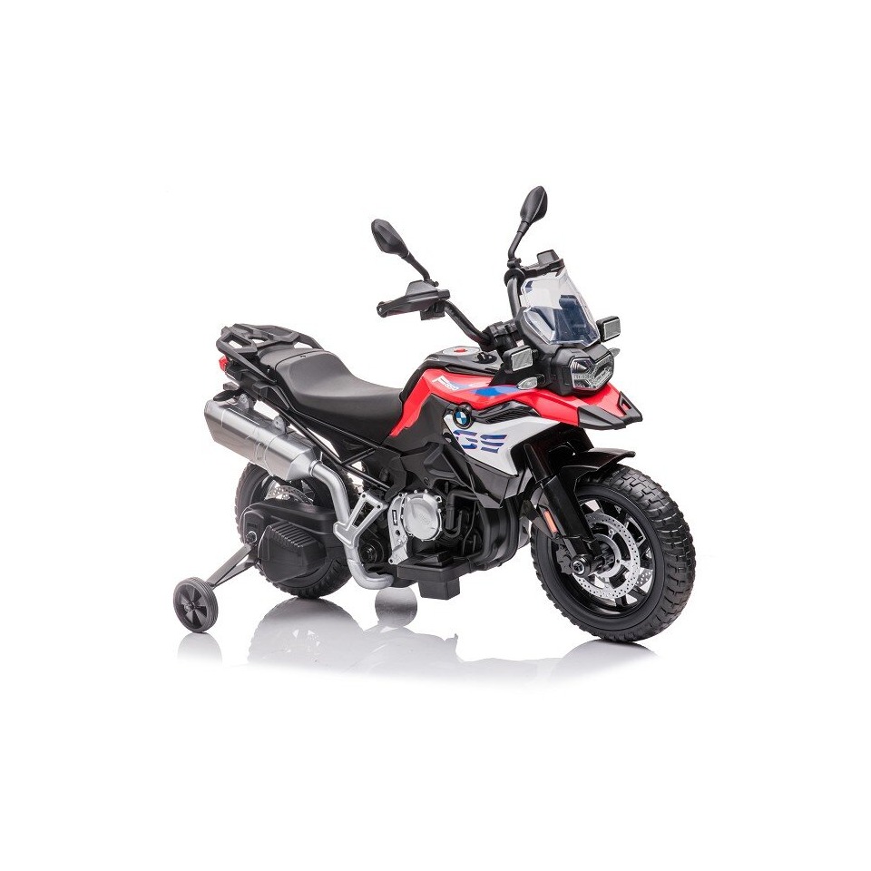 ES-Toys Elektro Kindermotorrad BMW F850 GS – 12V7A Akku – mit Stützräder, Musik und Lichter -EVA Reifen