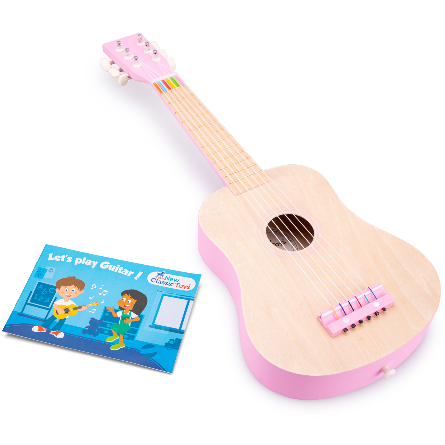 Gitarre - natur/pink Kindergitarre Kinder-Instrument Musikspielzeug