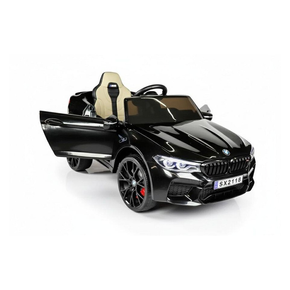 ES-Toys Elektro Kinderfahrzeug „BMW M5 Drift Version“ – lizenziert – 2x 12V7A Akku, 2 Motoren- 2,4Ghz Fernsteuerung, MP3, Ledersitz+EVA