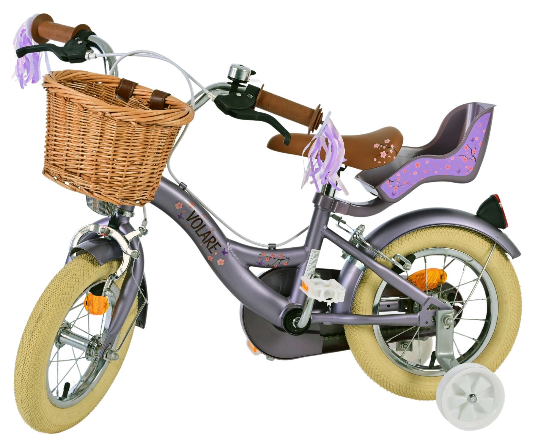 Kinderfahrrad Blossom für Mädchen 12 Zoll Kinderrad in Lila