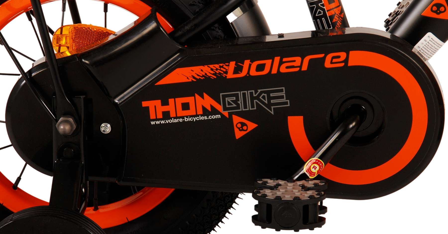 Kinderfahrrad Thombike für Jungen 12 Zoll Kinderrad in Schwarz Orange