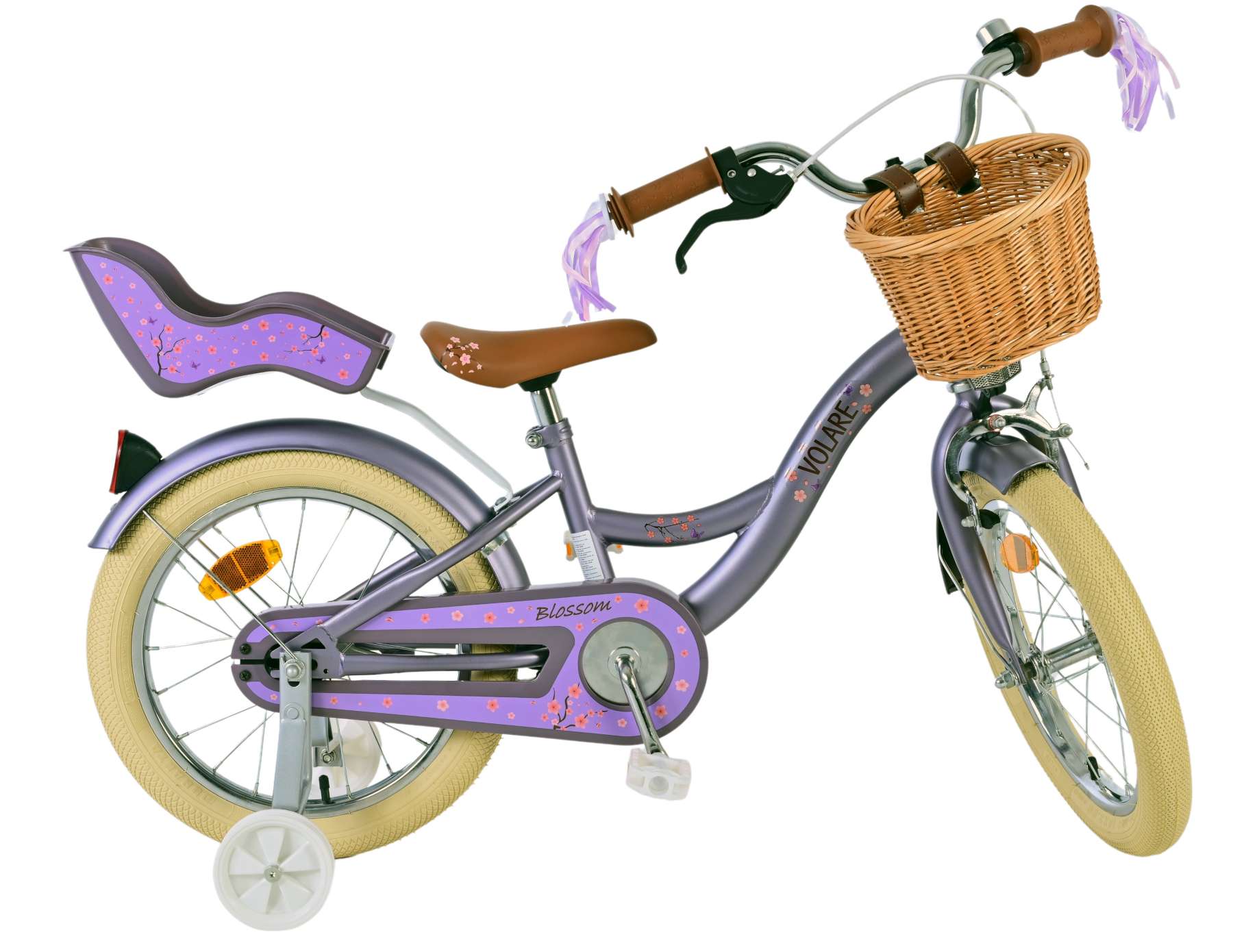 Kinderfahrrad Blossom für Mädchen Fahrrad 16 Zoll Kinderrad in Lila