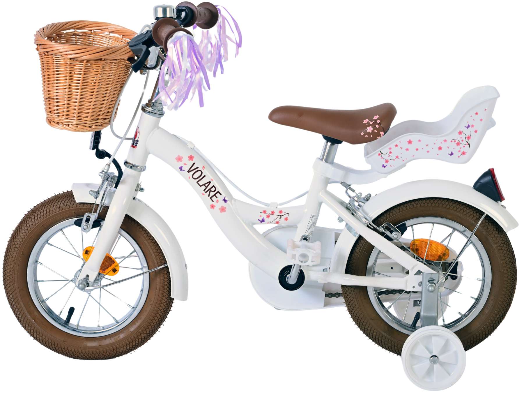 Kinderfahrrad Blossom für Mädchen 12 Zoll Kinderrad in Weiß