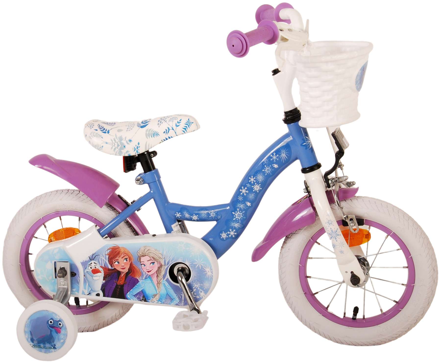 Kinderfahrrad Disney Frozen 2 für Mädchen 12 Zoll Kinderrad Blau/Lila