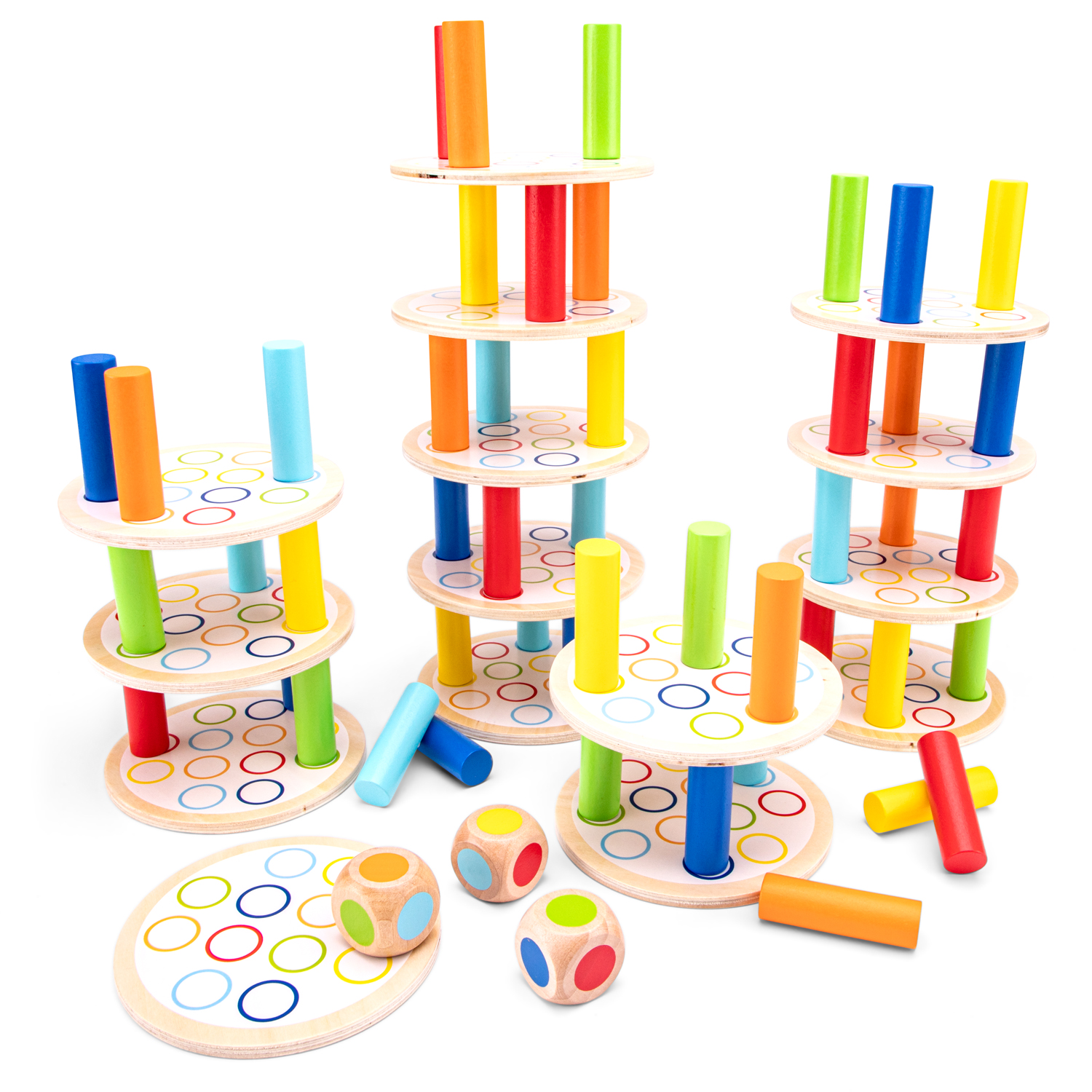 Balance Turm Spielset Turmspiel für Kinder aus Holz Kinderspielzeug