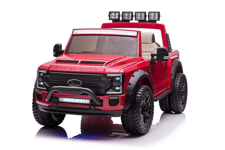 Elektro Kinderauto "Ford Super Duty" MP3 + Leder + EVA in Rot