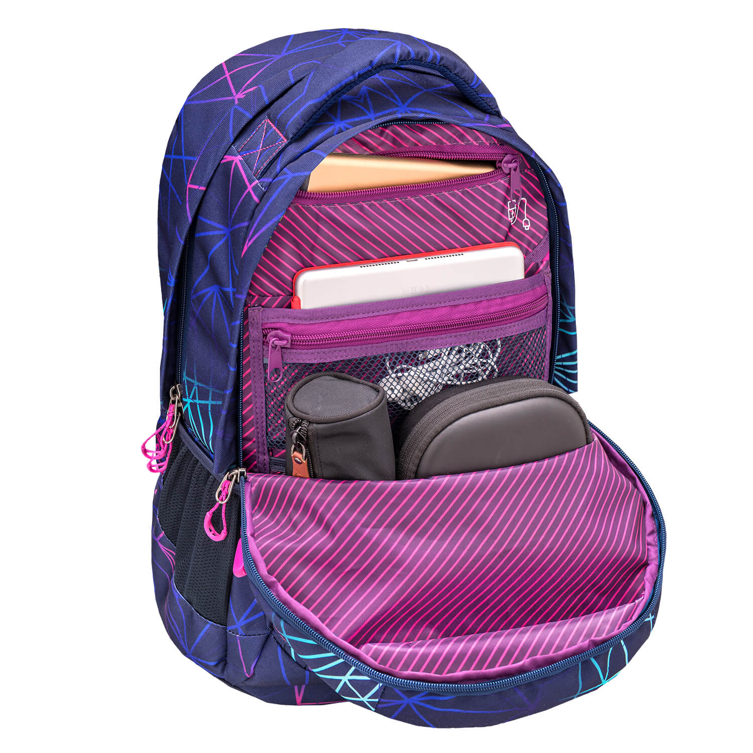 Rucksack Infinity Schulrucksack "Stripes Purple"