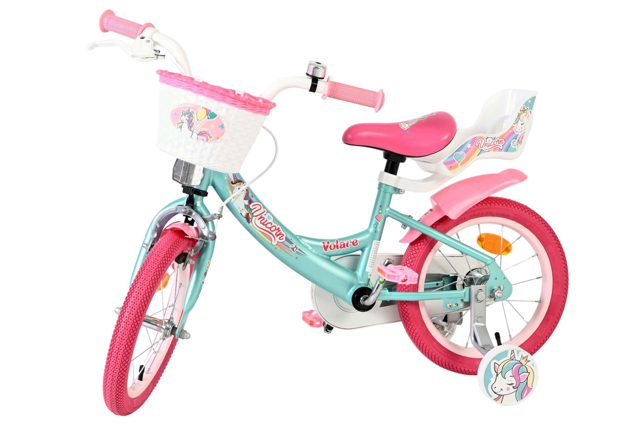 Volare Kinderfahrrad Unicorn für Mädchen 14 Zoll Kinderrad in Grün Volare Kinderfahrrad Unicorn für Mädchen 14 Zoll Kinderrad in Grün