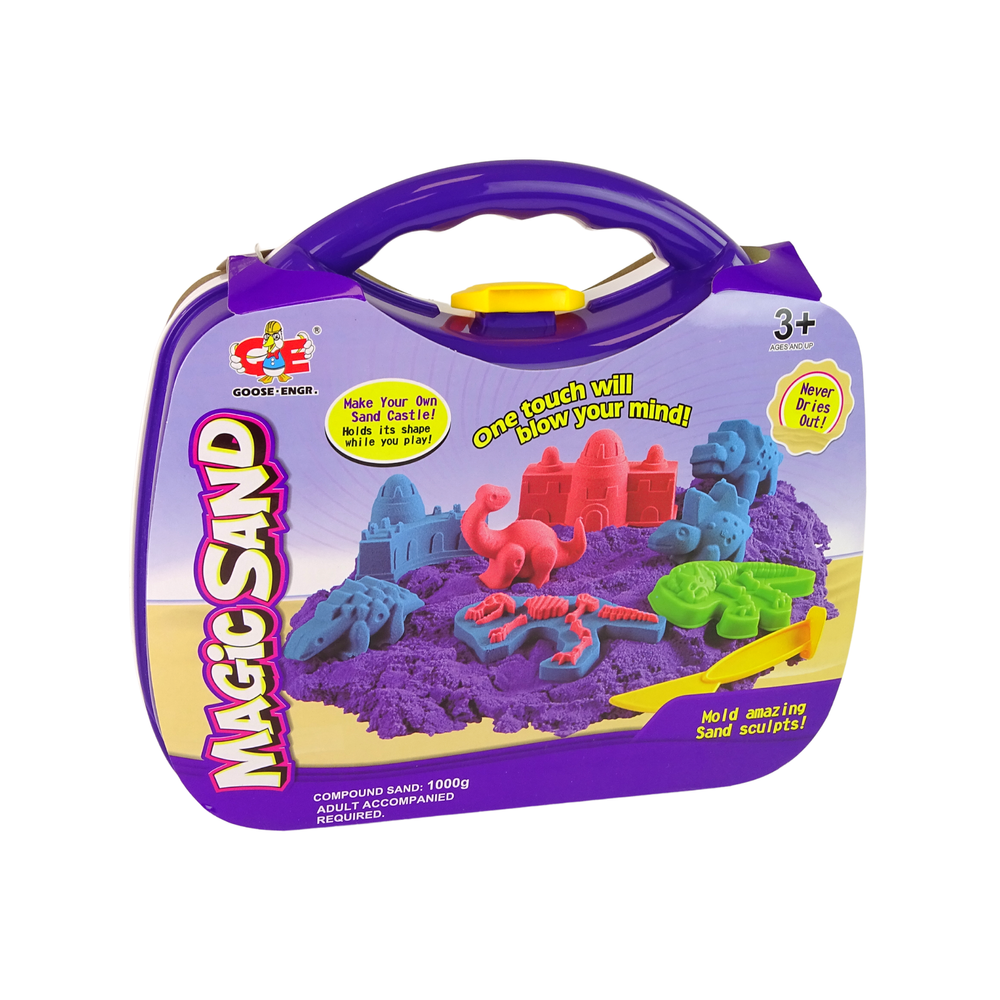 Magischer kinetischer Sand im Dinosaurier-Formenkoffer Magischer kinetischer Sand im Dinosaurier-Formenkoffer