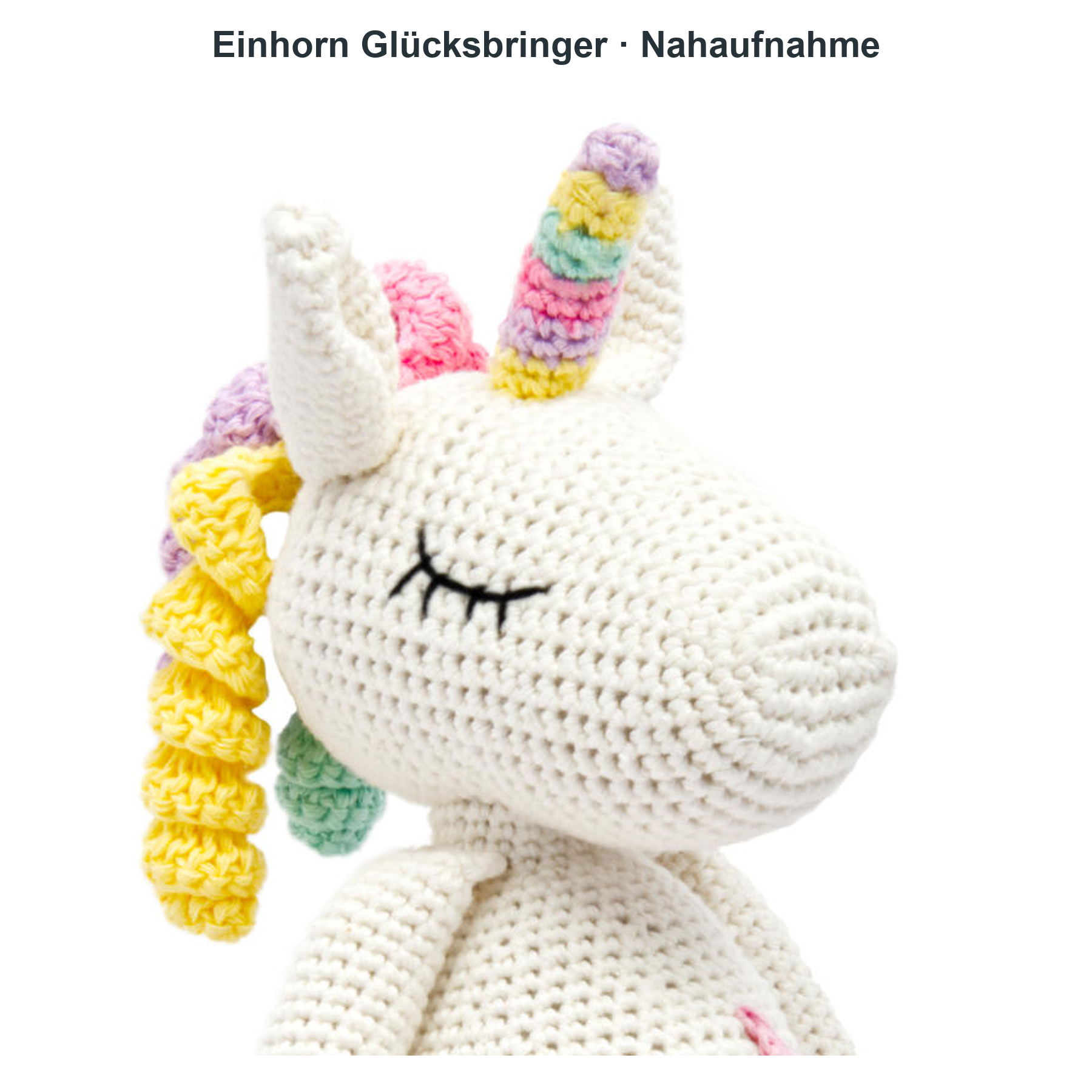 miniHeld Geschenkset Einhorn: großes handgestricktes Einhorn Glücksbringer 28cm + kleines Einhorn 16cm aus Baumwolle miniHeld Geschenkset Einhorn: großes handgestricktes Einhorn Glücksbringer 28cm + kleines Einhorn 16cm aus Baumwolle