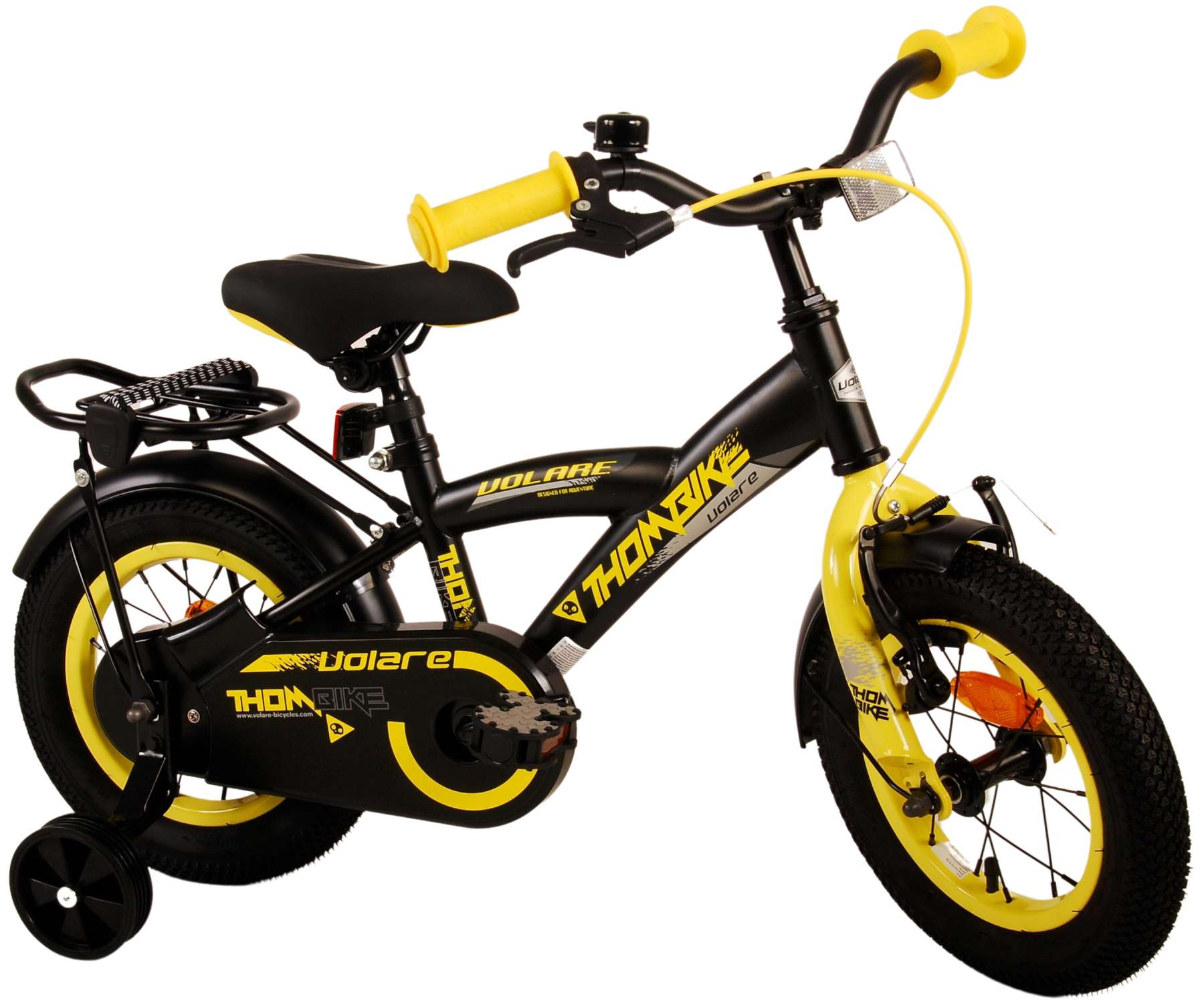 Kinderfahrrad Thombike für Jungen 12 Zoll Kinderrad in Schwarz Gelb