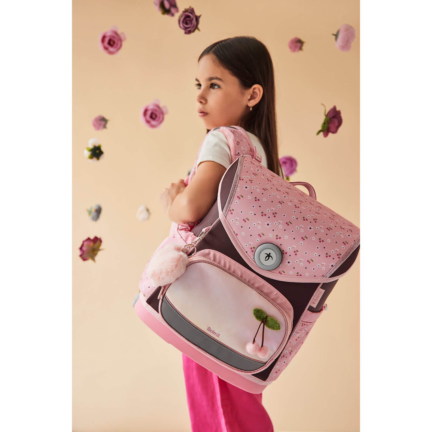 Rucksack Compact Plus Premium Schulranzen Set 4-teilig Cherry Blossom