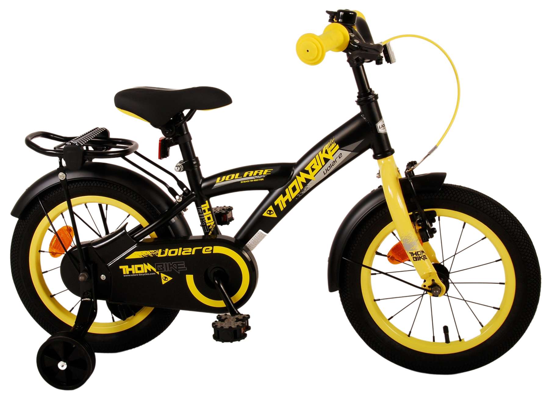 Kinderfahrrad Thombike für Jungen 14 Zoll Kinderrad in Schwarz Gelb