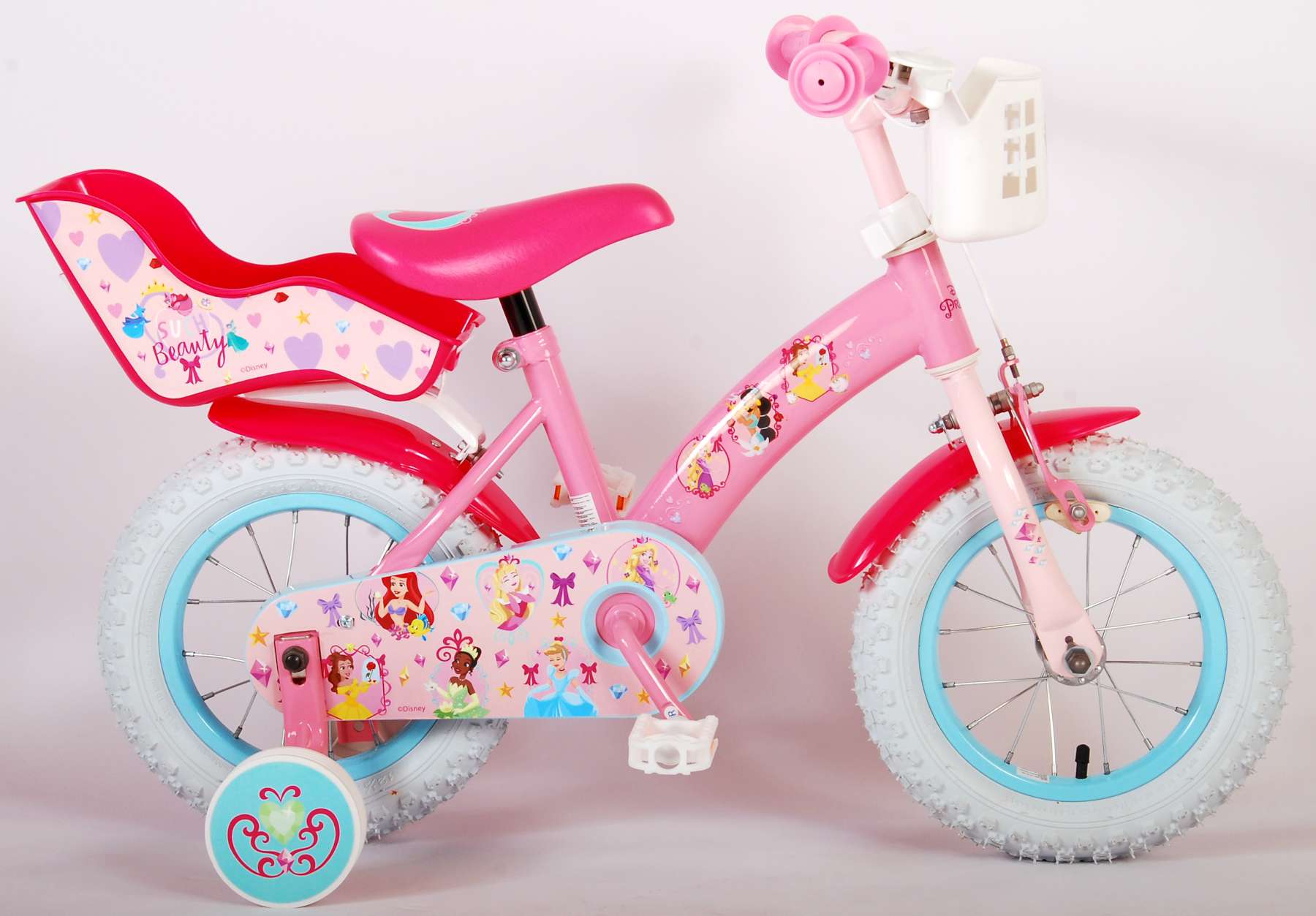 Kinderfahrrad Disney Princess für Mädchen 12 Zoll Kinderrad in Pink