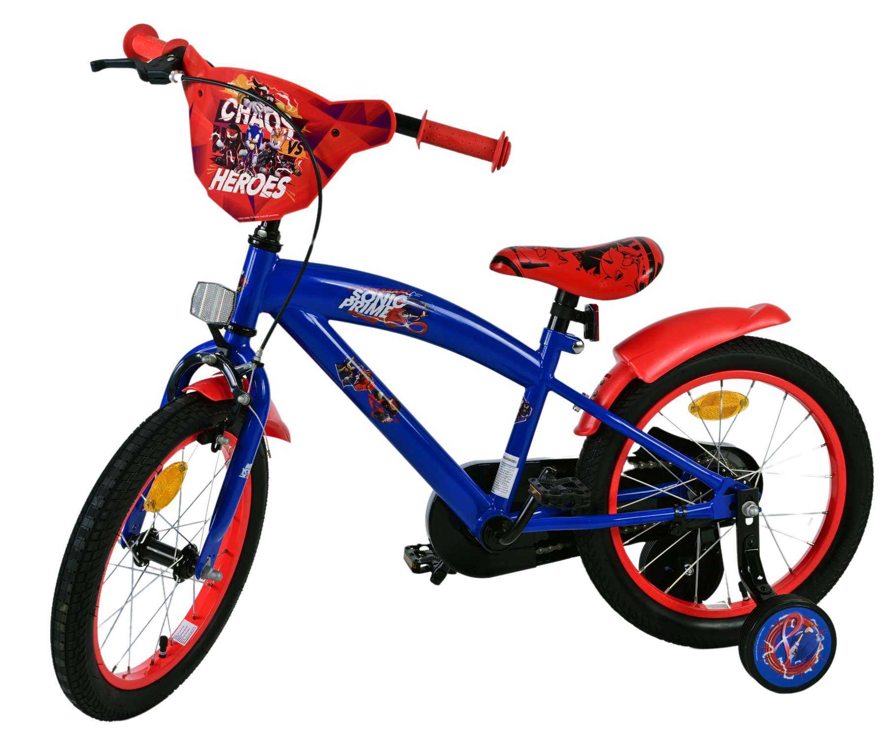 Kinderfahrrad Sonic Prime Fahrrad Jungen 16 Zoll Kinderrad in Blau Rot