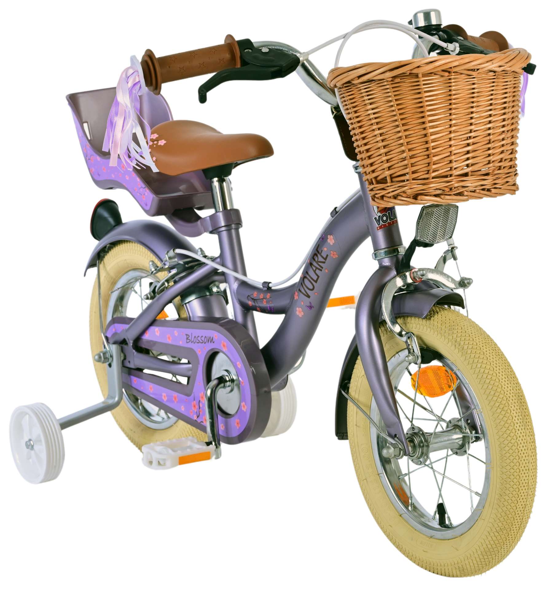 Kinderfahrrad Blossom für Mädchen 12 Zoll Kinderrad in Lila