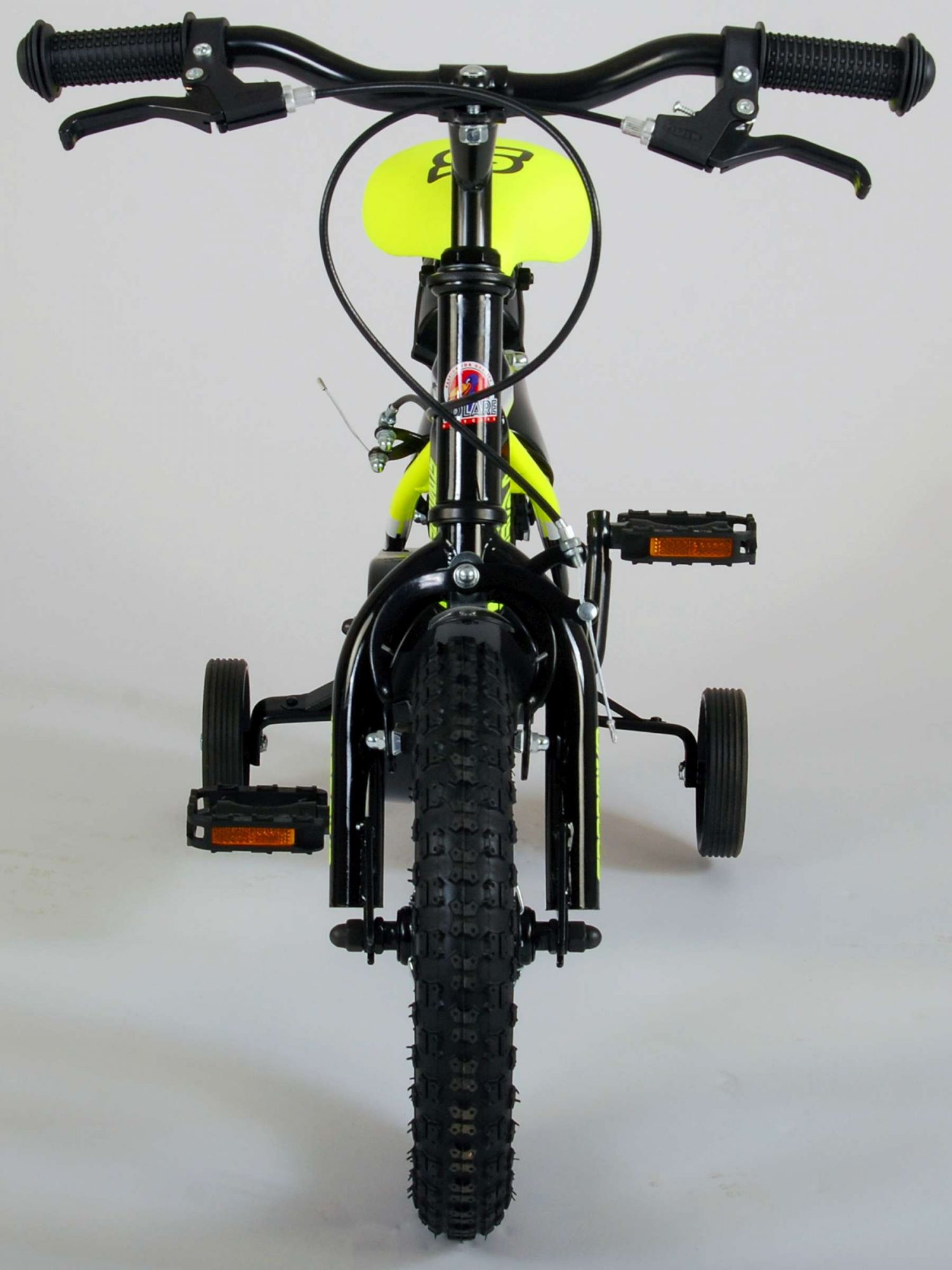 Kinderfahrrad Sportivo für Jungen 12 Zoll Kinderrad Neon Gelb Schwarz