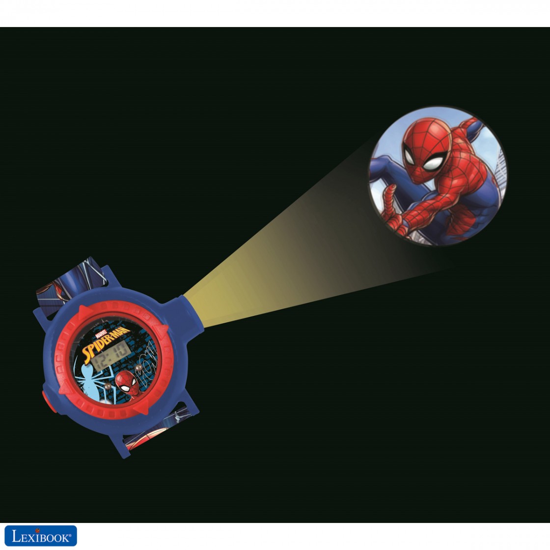 Digitale Projektionsuhr Spider-Man mit 20 Bildern zum Projizieren