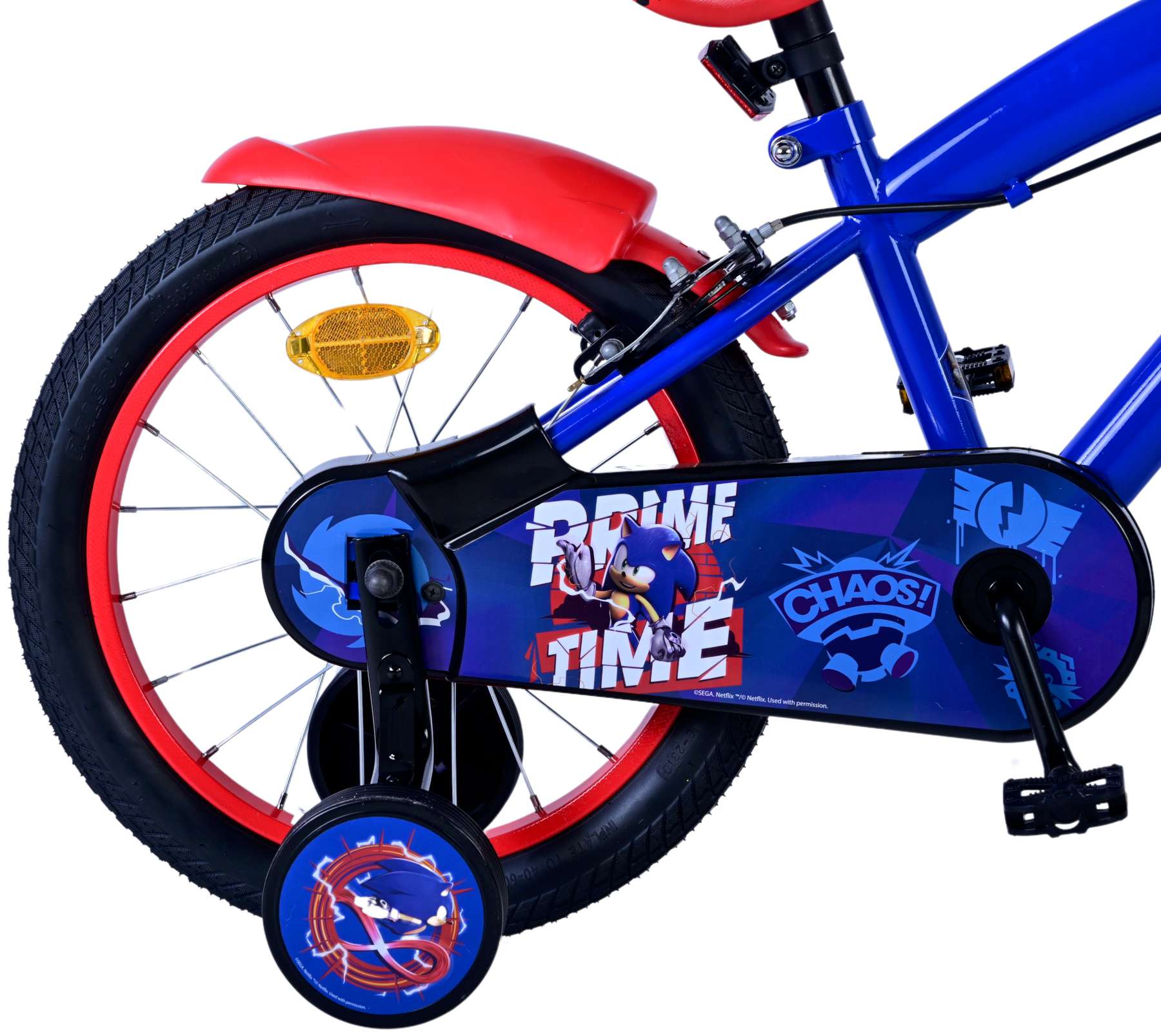 Kinderfahrrad Sonic Prime Fahrrad Jungen 16 Zoll Kinderrad in Blau Rot