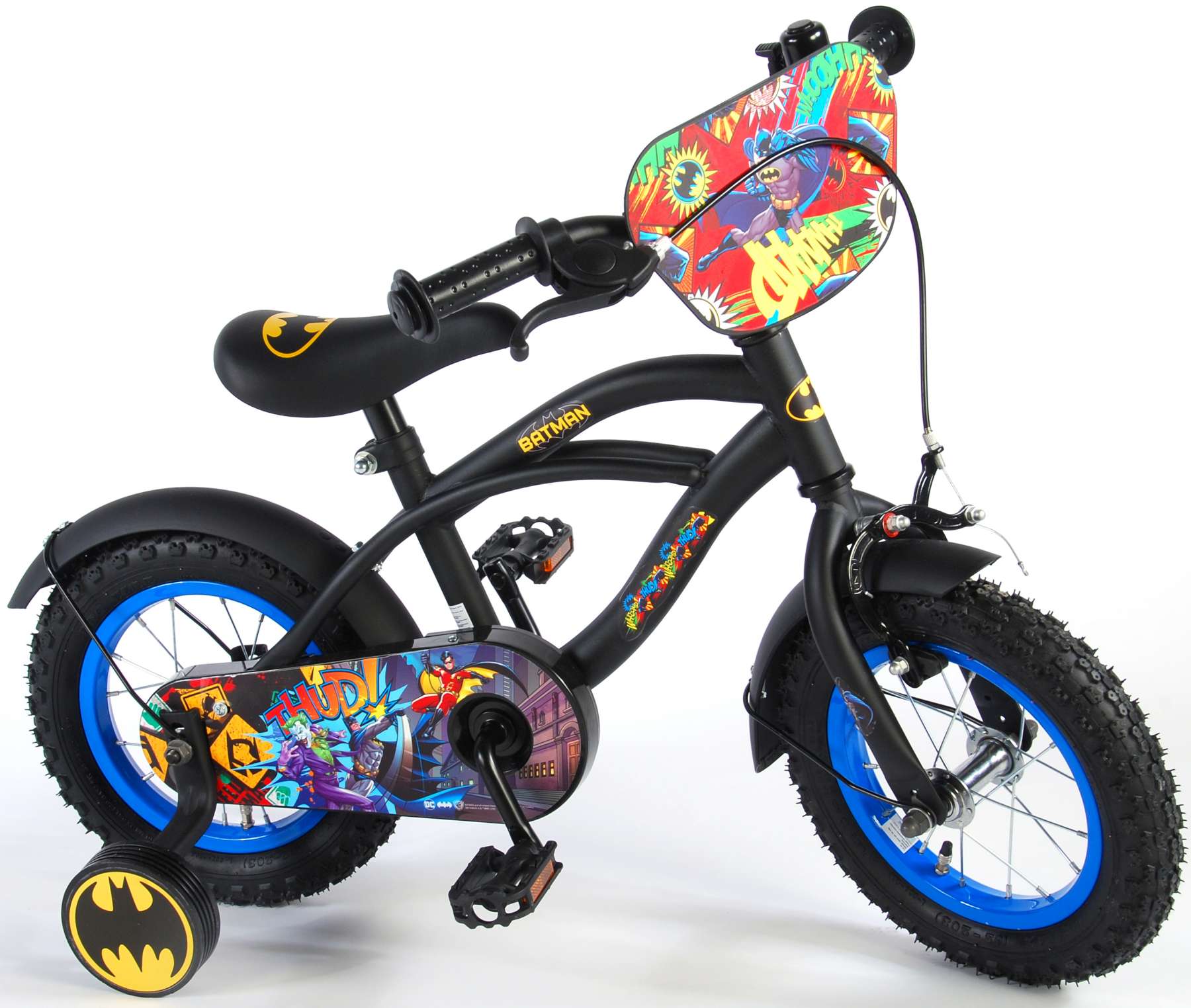 Kinderfahrrad Batman Fahrrad für Jungen 12 Zoll Kinderrad in Schwarz