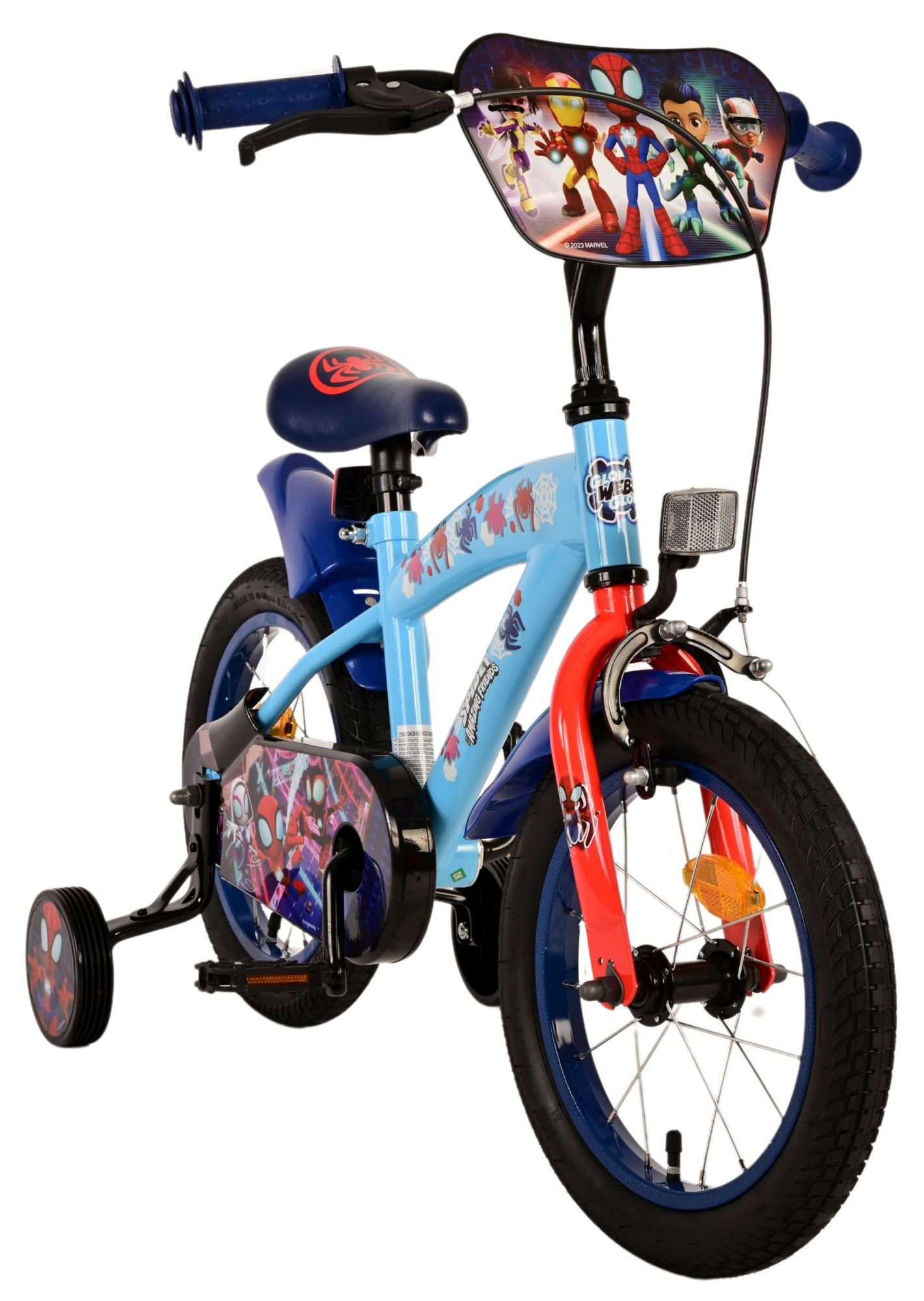 Kinderfahrrad Spidey für Jungen 14 Zoll Kinderrad in Blau Fahrrad